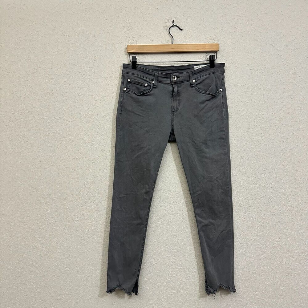 RAG & BONE Cate Jeans Alma Mid Rise Ankle Skinny Frayed Chewed Hem
